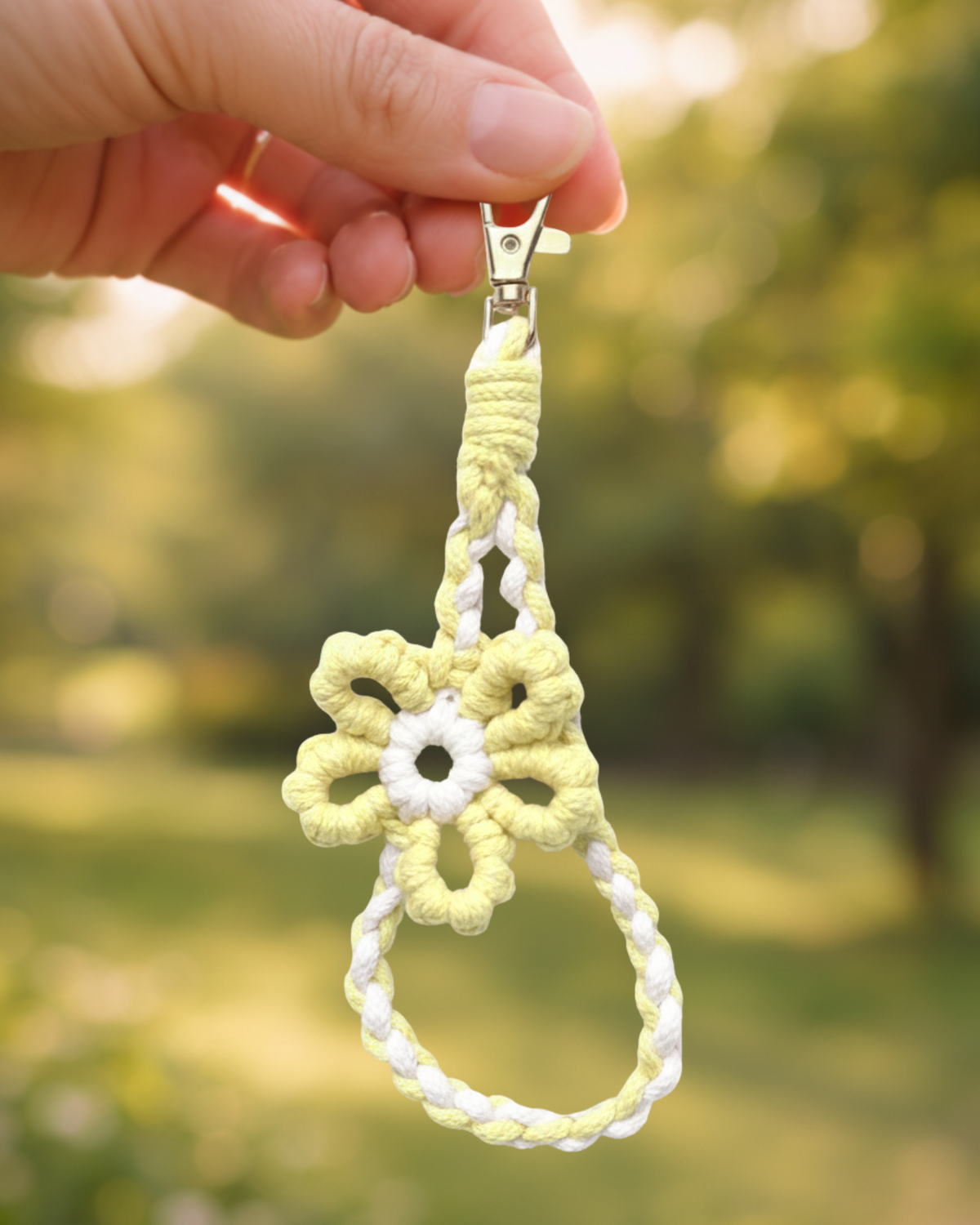 posy crochet floral phone charm wrist strap