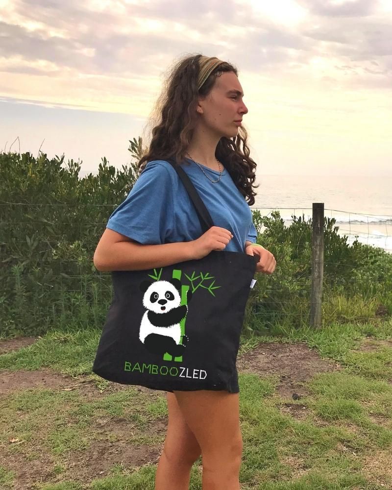 Large Zipper Tote Bag - Bamboozled Panda