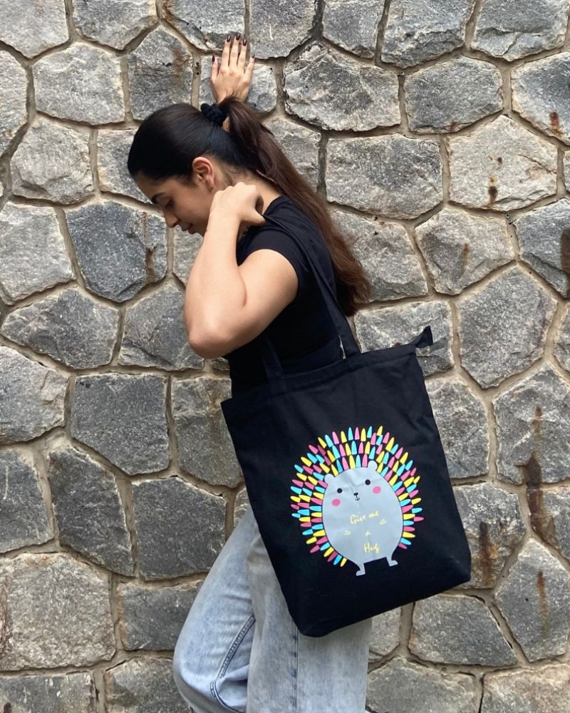 Zipper Tote Bag - Porcupine Hug