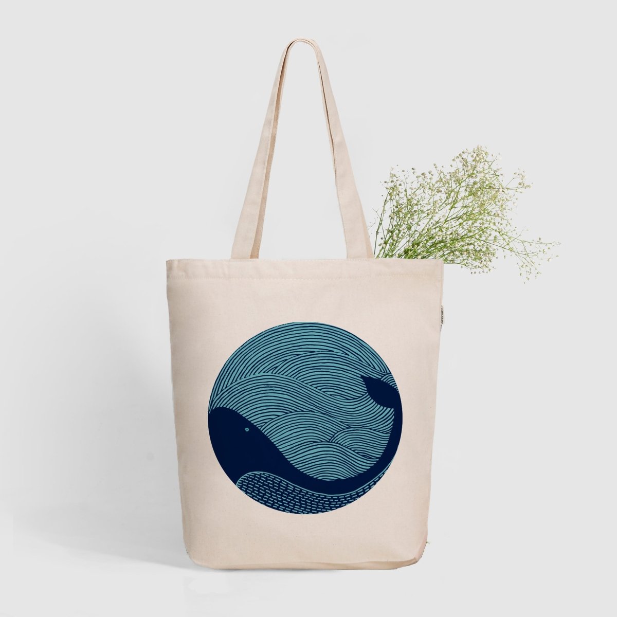 Buy Canvas Tote Bag with Zip - Whale Doodle – Ecoright