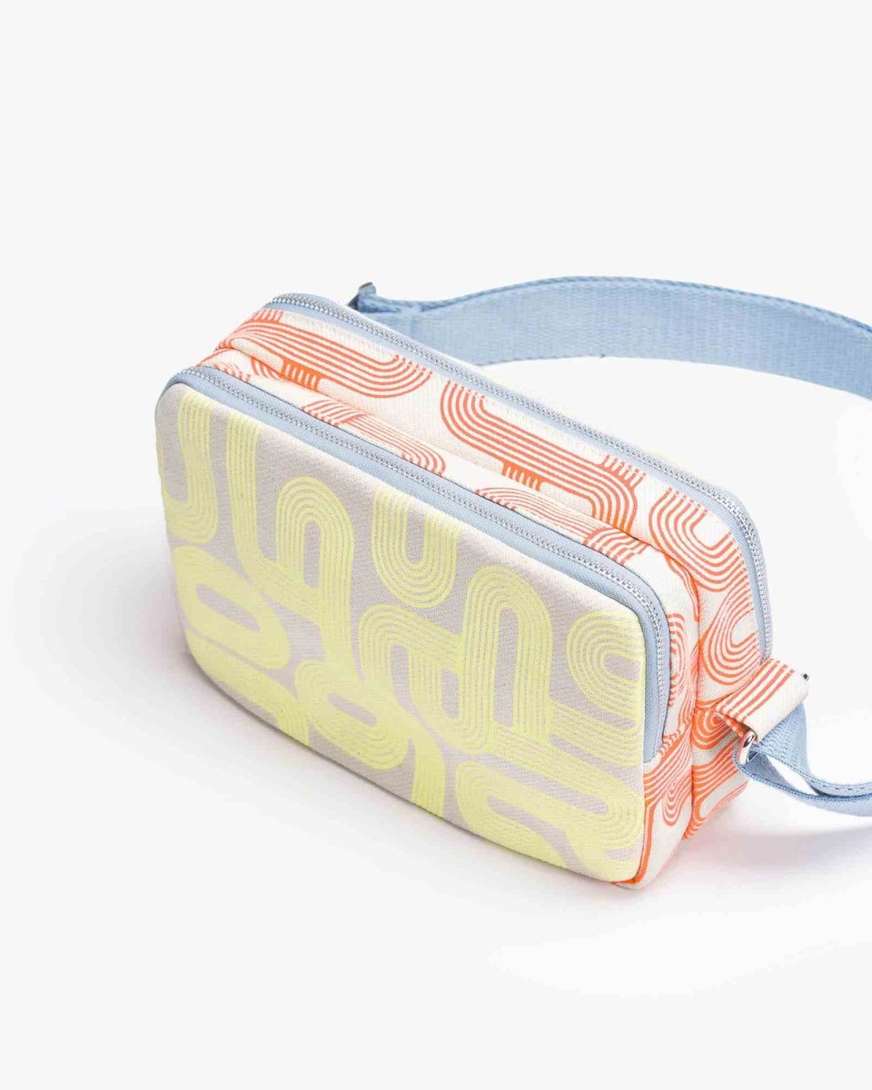 global worming printed box sling crossbody bag