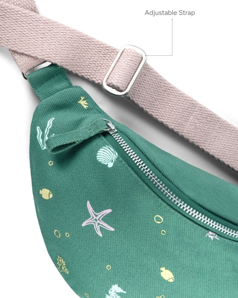 ocean print waist bag side