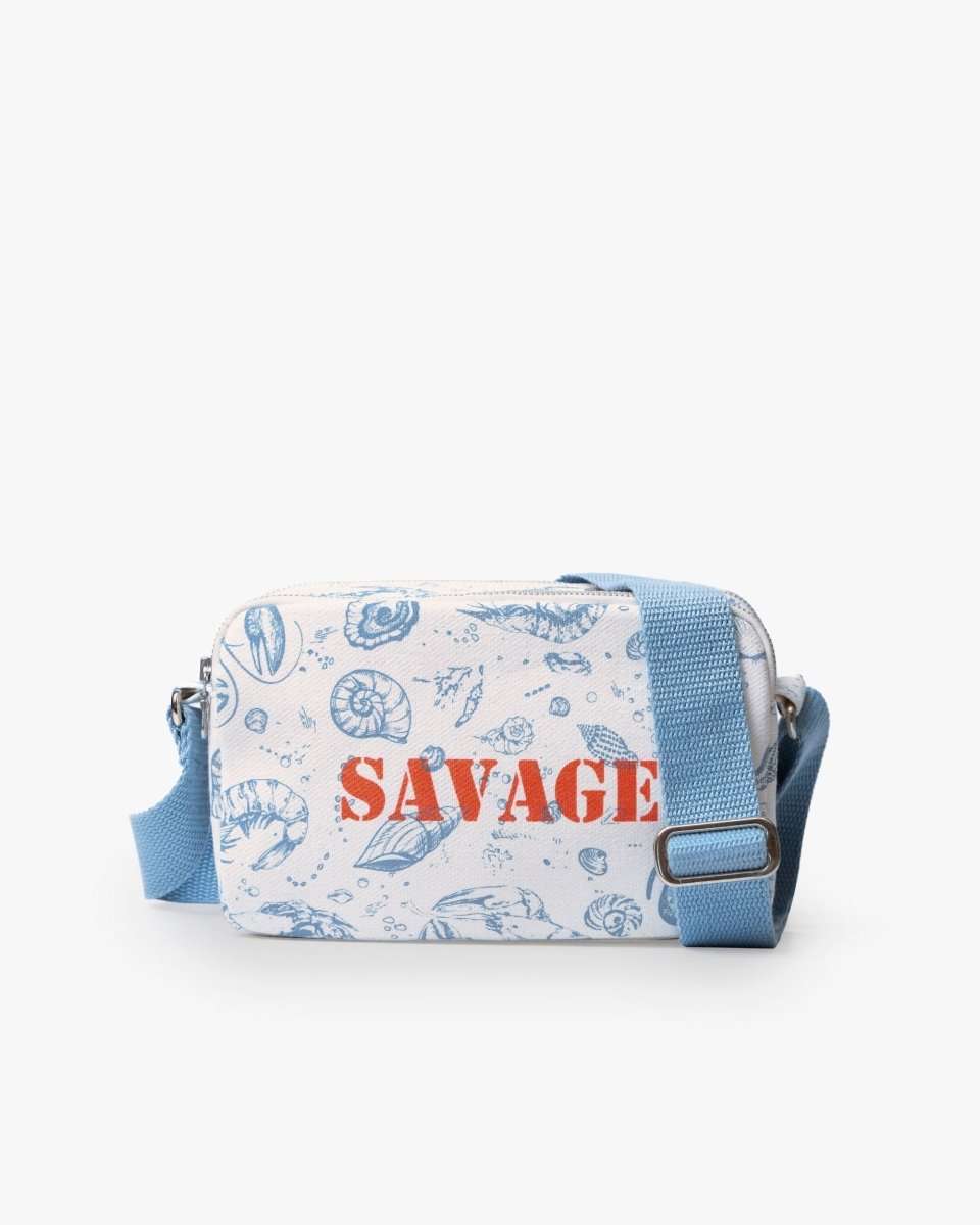 savage printed box sling crossbody bag