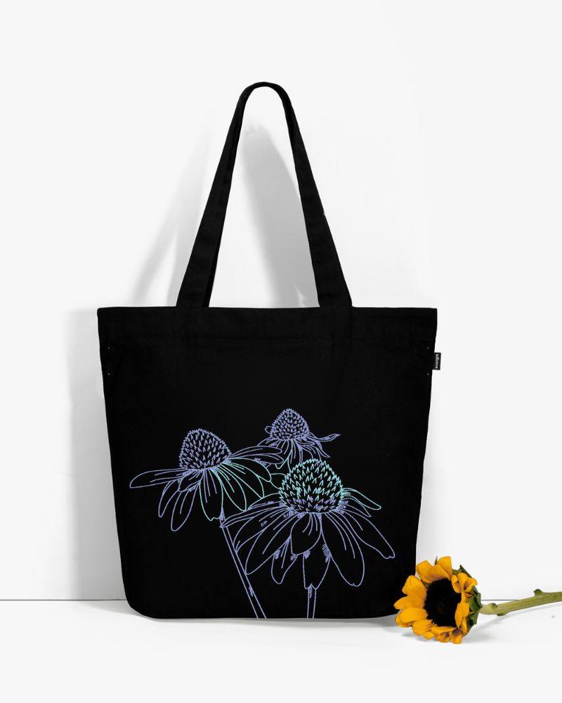 Buy Black Printed Tote Bag Night Garden – Ecoright