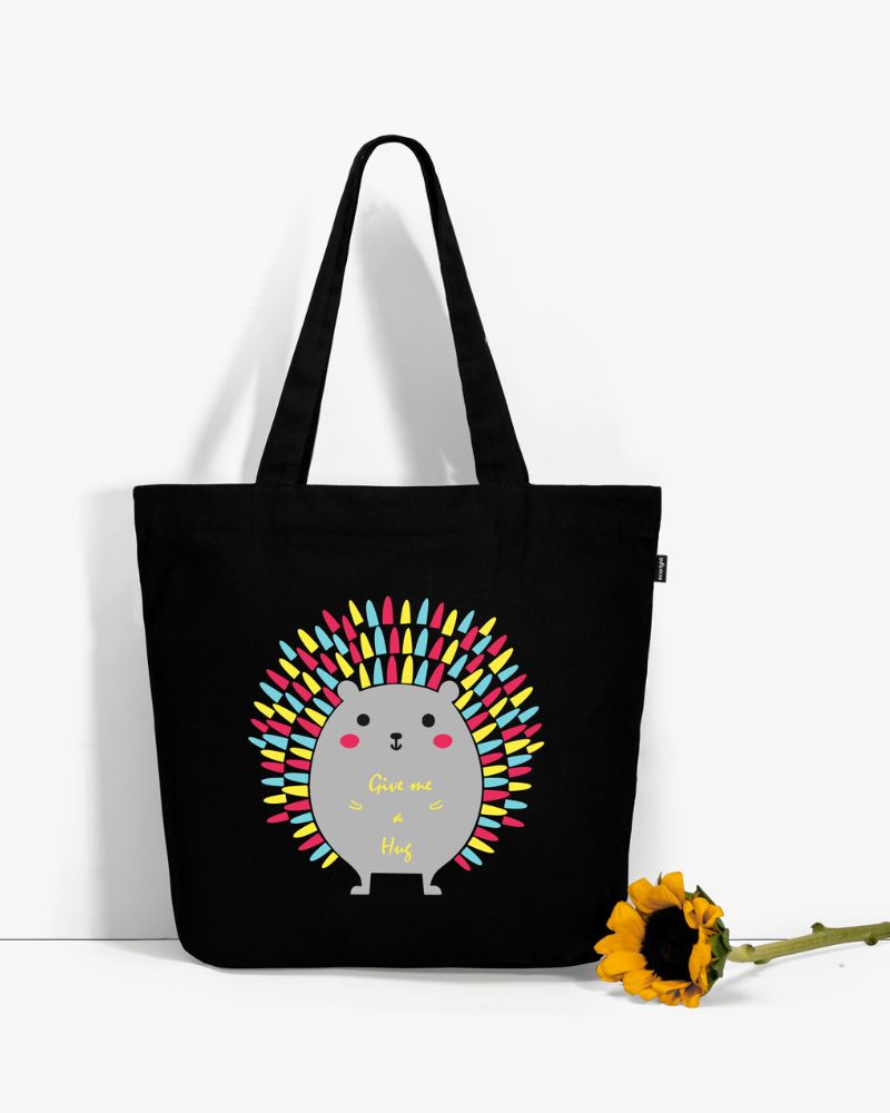 Cute Printed Tote Bag for Girls Porcupine ecoright