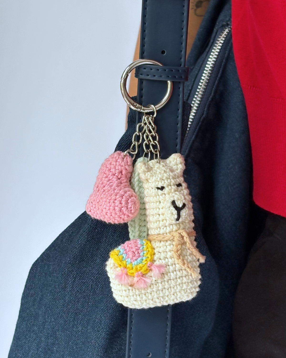 kino crochet handmade bag charm