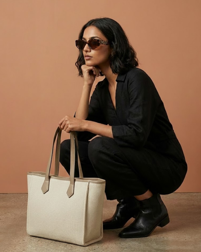 Oat Milk handbag with a clean design, suitable for work and daily routines