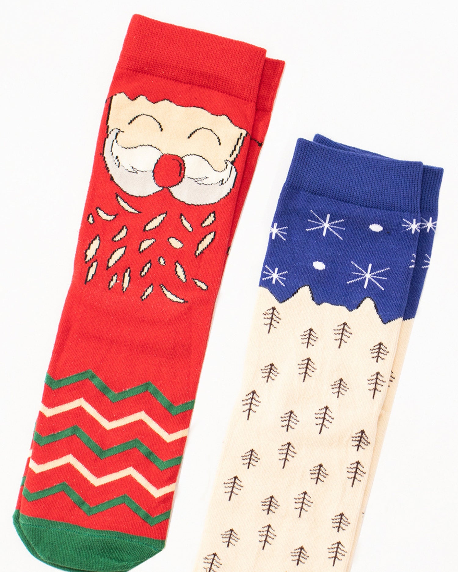 Santa &amp; Snow Mid Crew / Mid Calf Socks (Pack of 2 pairs)