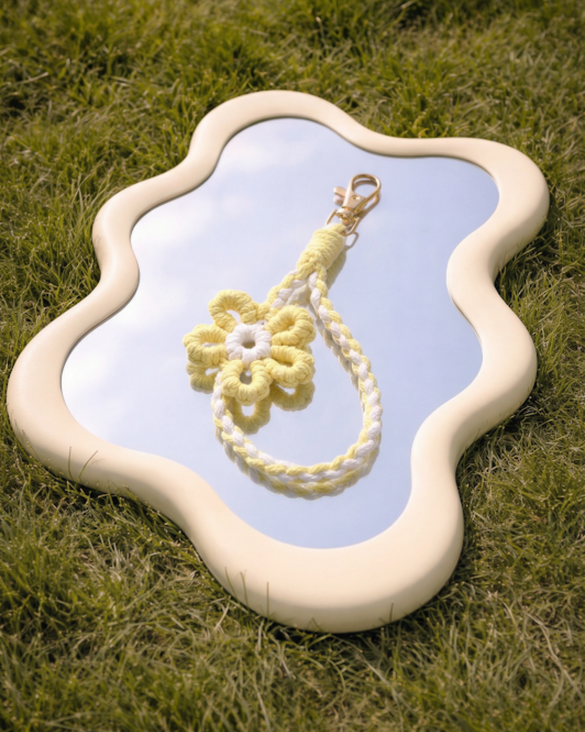 posy crochet floral phone charm wrist strap