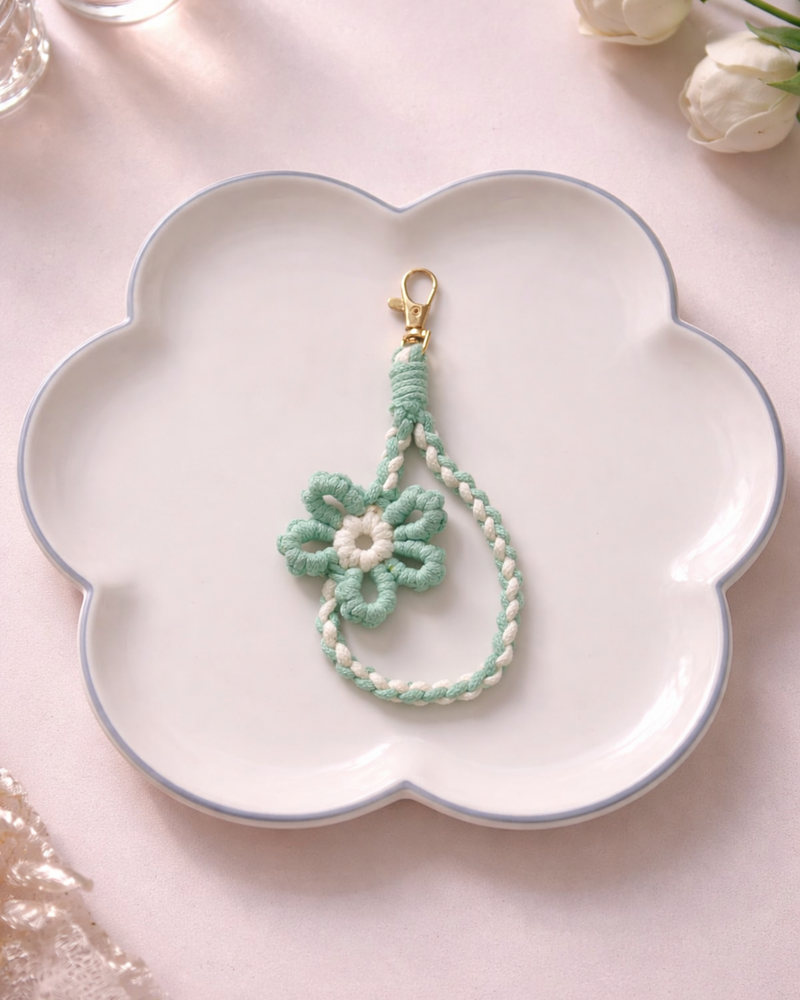 Poppy Crochet Phone Charm