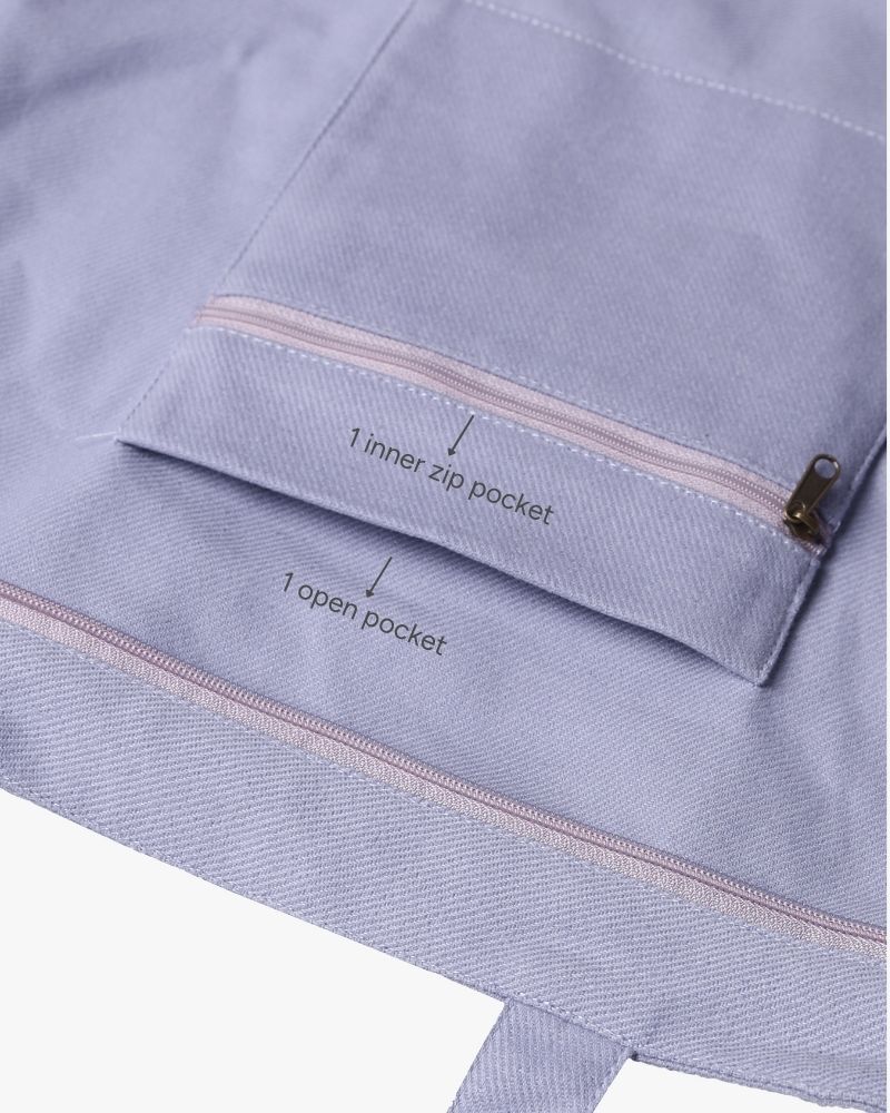 Lilac color bag, Laptop tote bag, Cute bags for woman, Buy totes online, Zipper tote bag, Spacious bags, Sustainable products, Ecoright