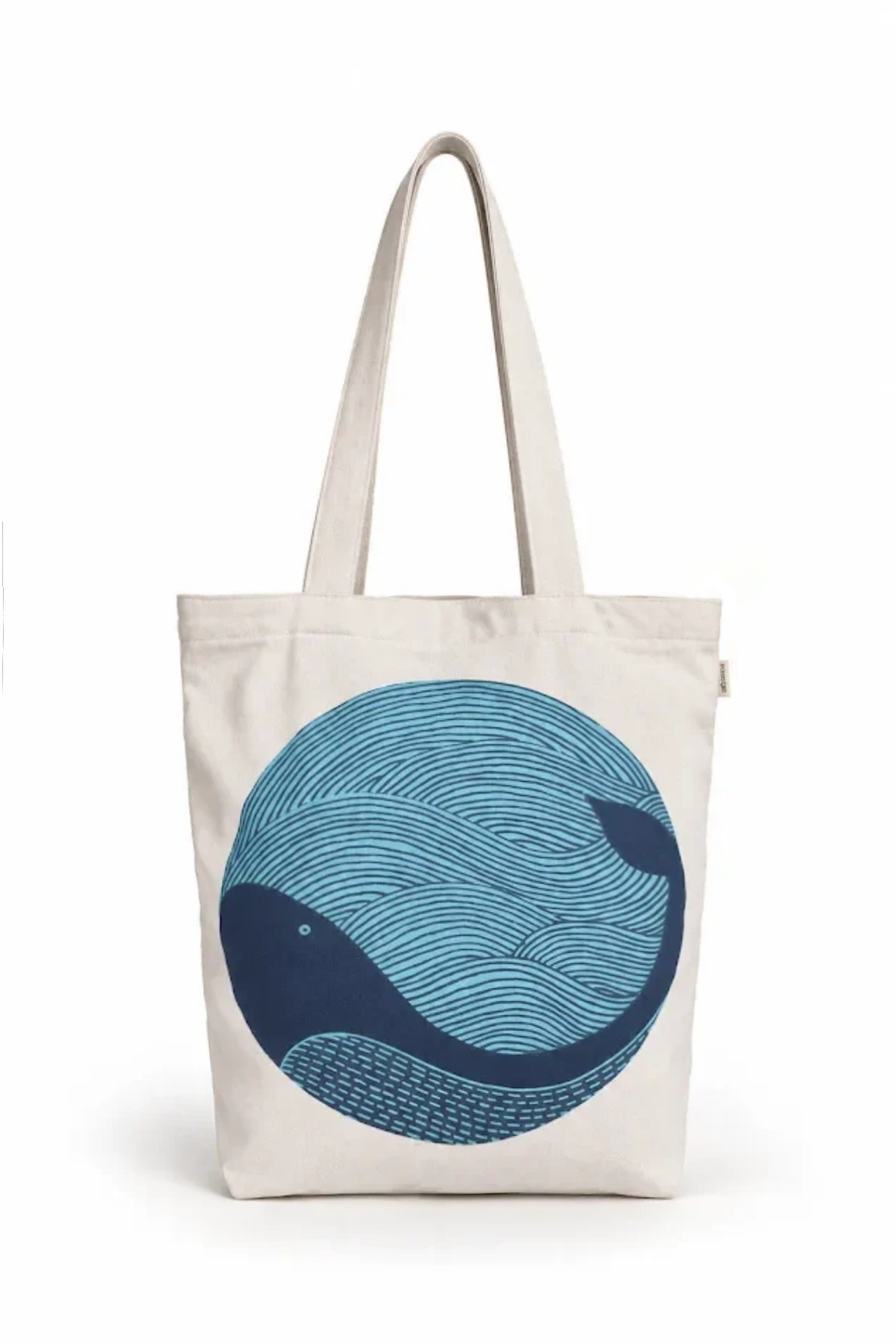 Whale Doodle Zipper Tote Bag