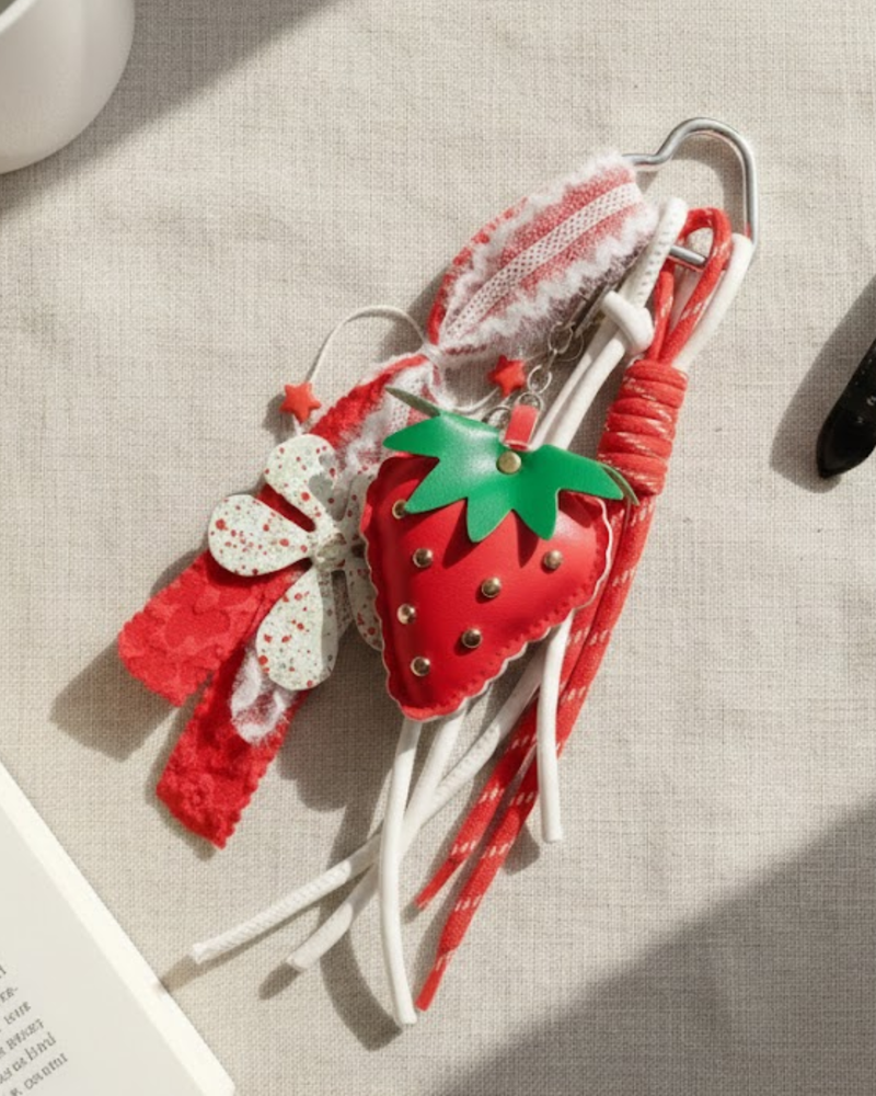 Strawberry Blossom Bag Charm