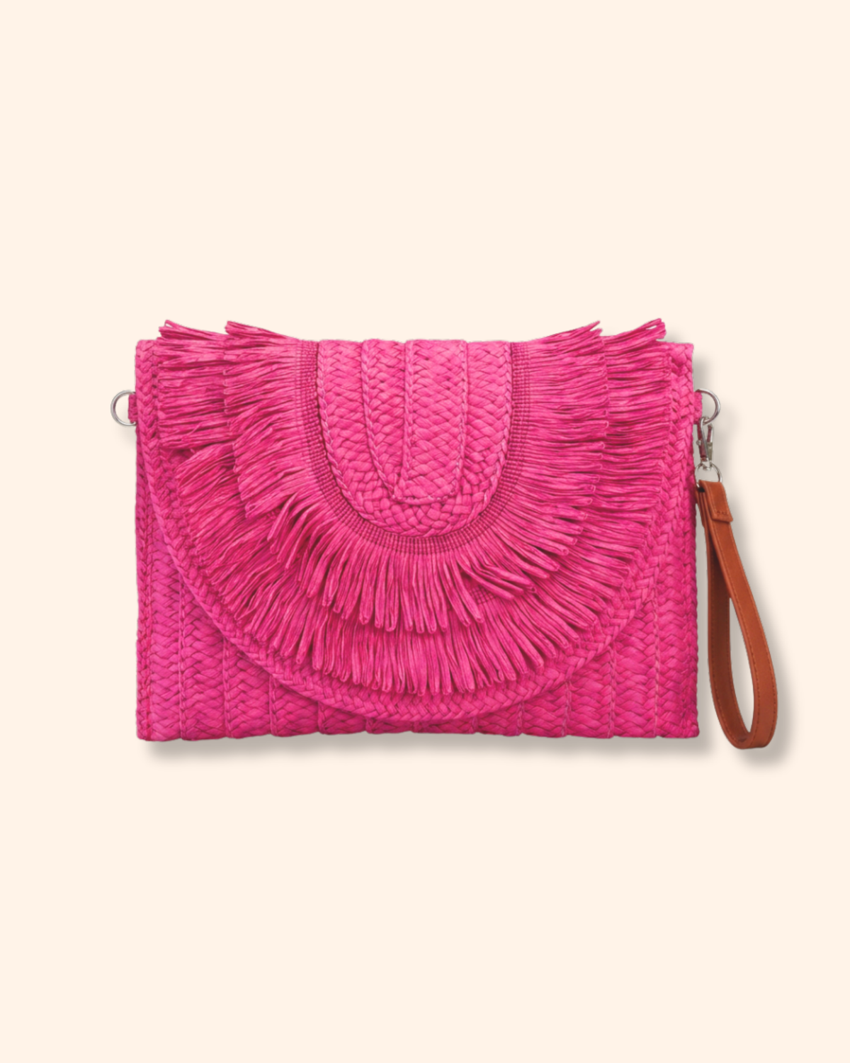 Blush Tide Fringed Clutch