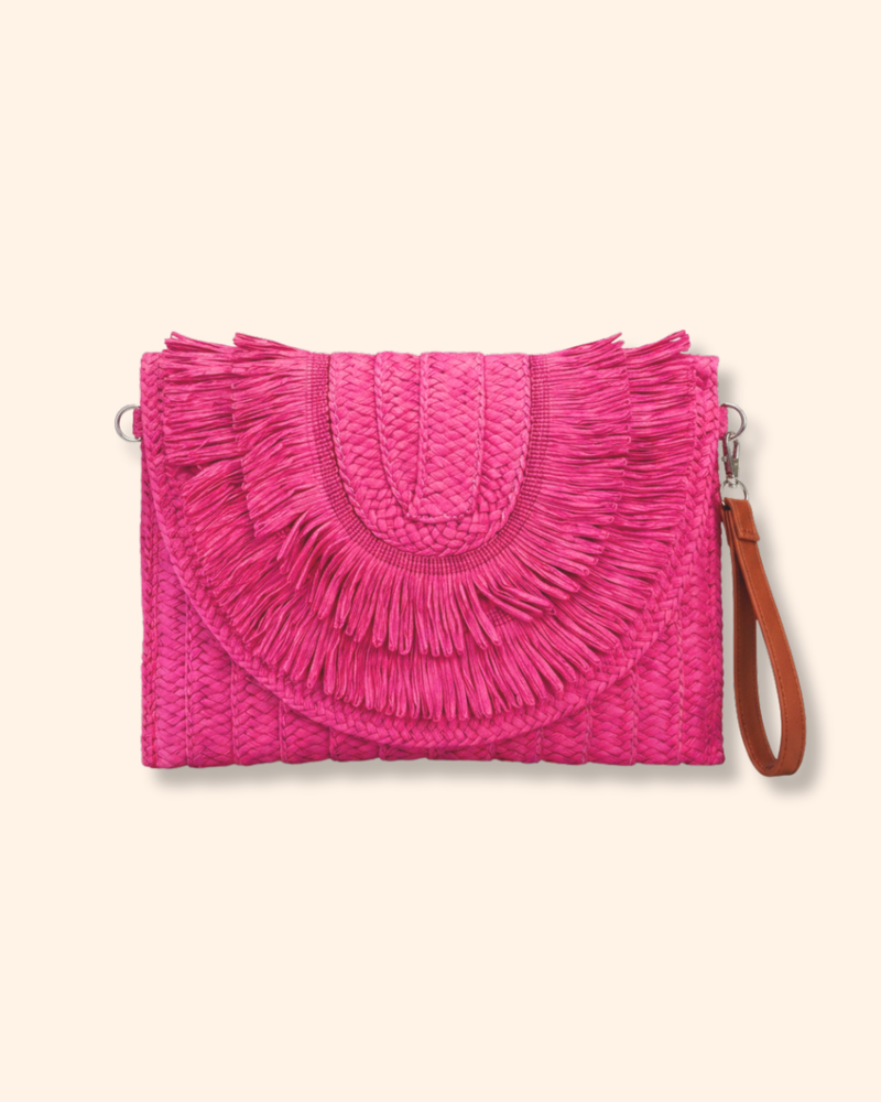 Blush Tide Fringed Clutch