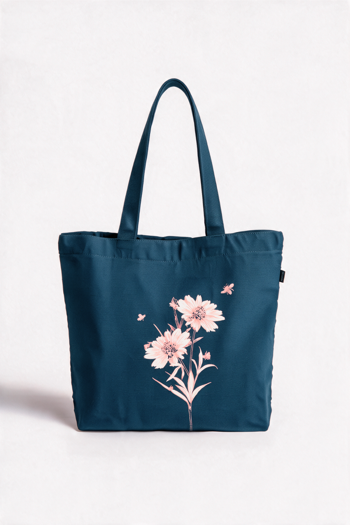 Happy Flowers Large Zipper Tote Bag