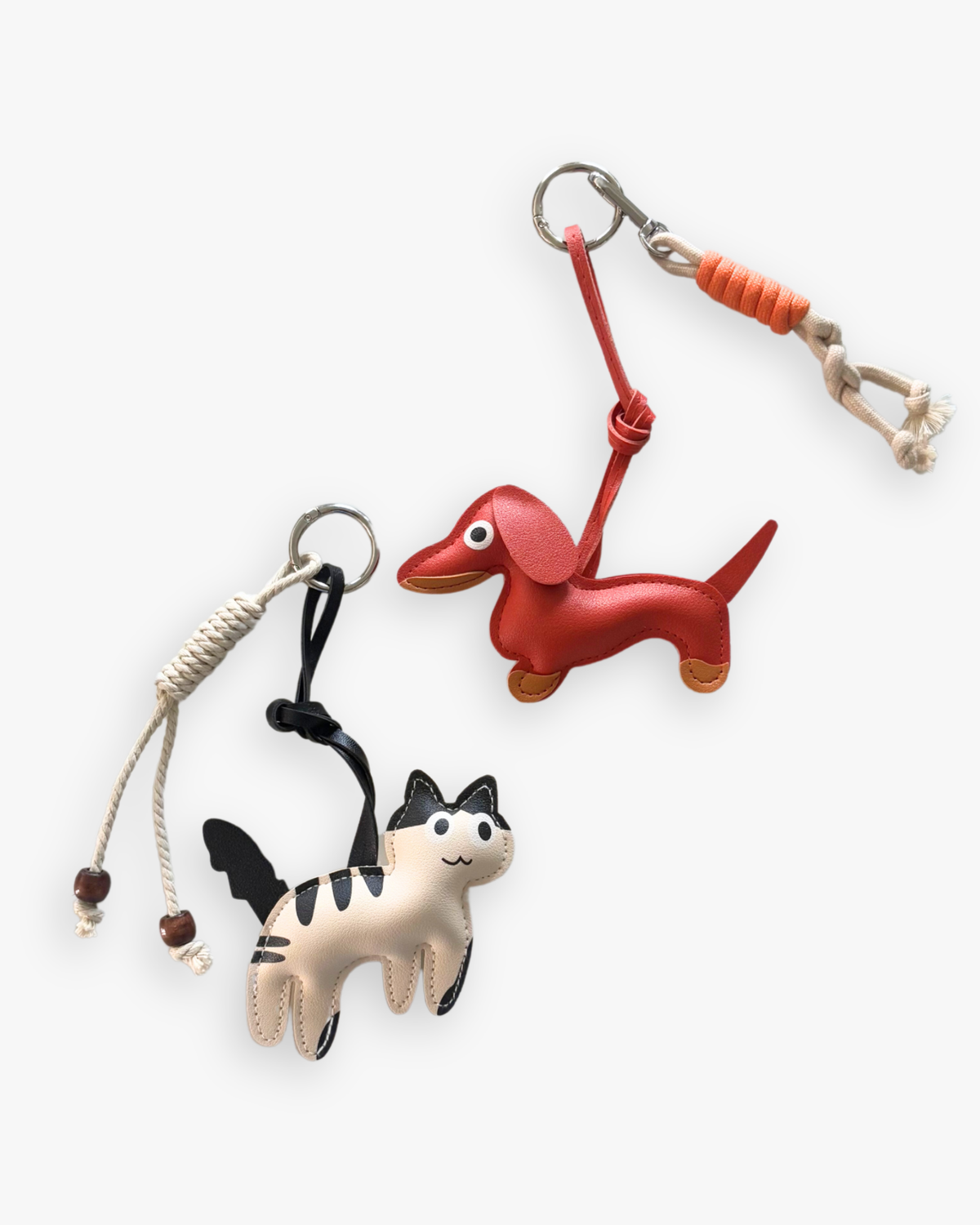 pumpkin and whiskers crochet bag charms duo