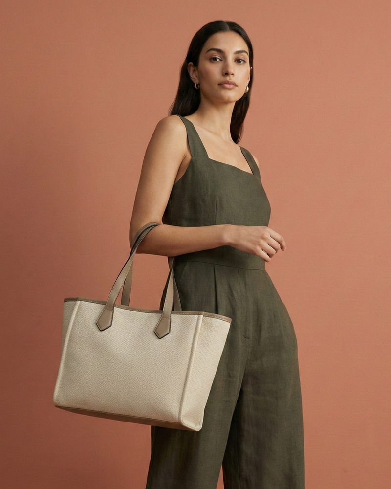 Oat Milk handbag with a clean design, suitable for work and daily routines