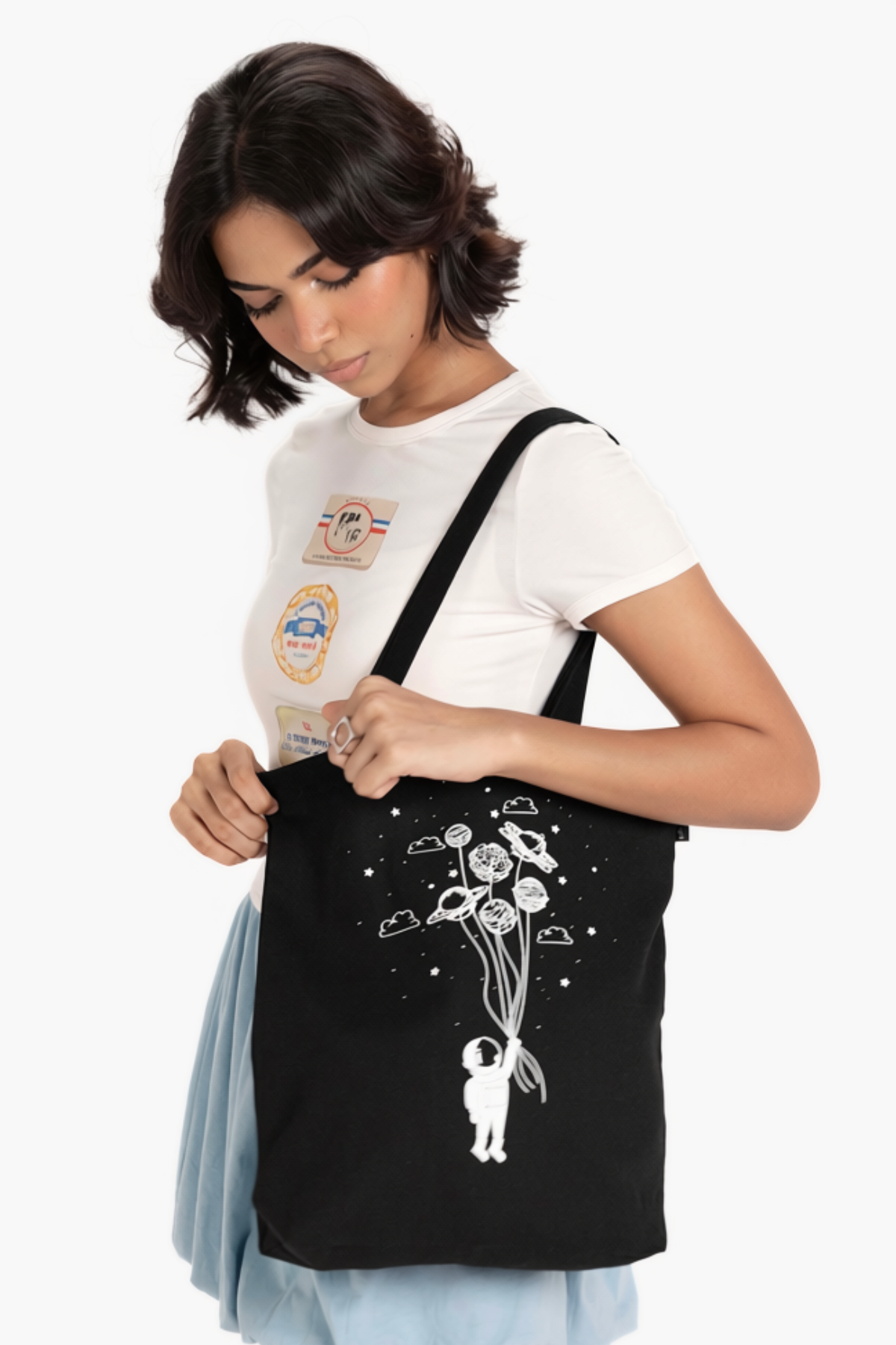 Fly Me To Space Zipper Tote Bag