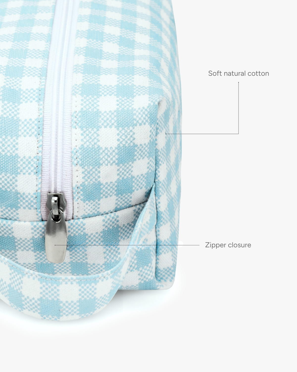 Gingham (Blue) Travel Pouch