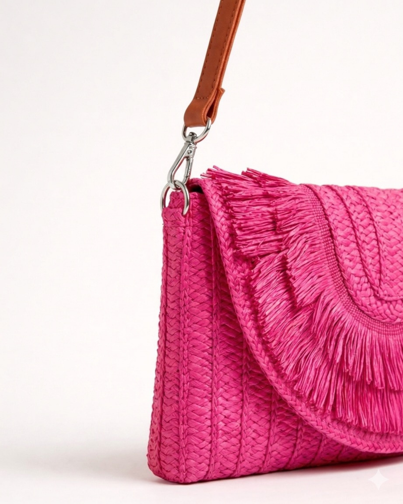 Blush Tide Fringed Clutch