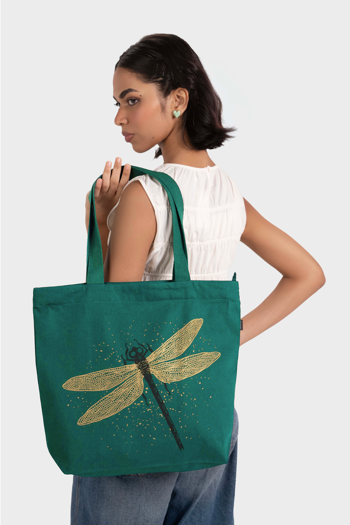 Spectacular DragonFly Large Zipper Tote Bag