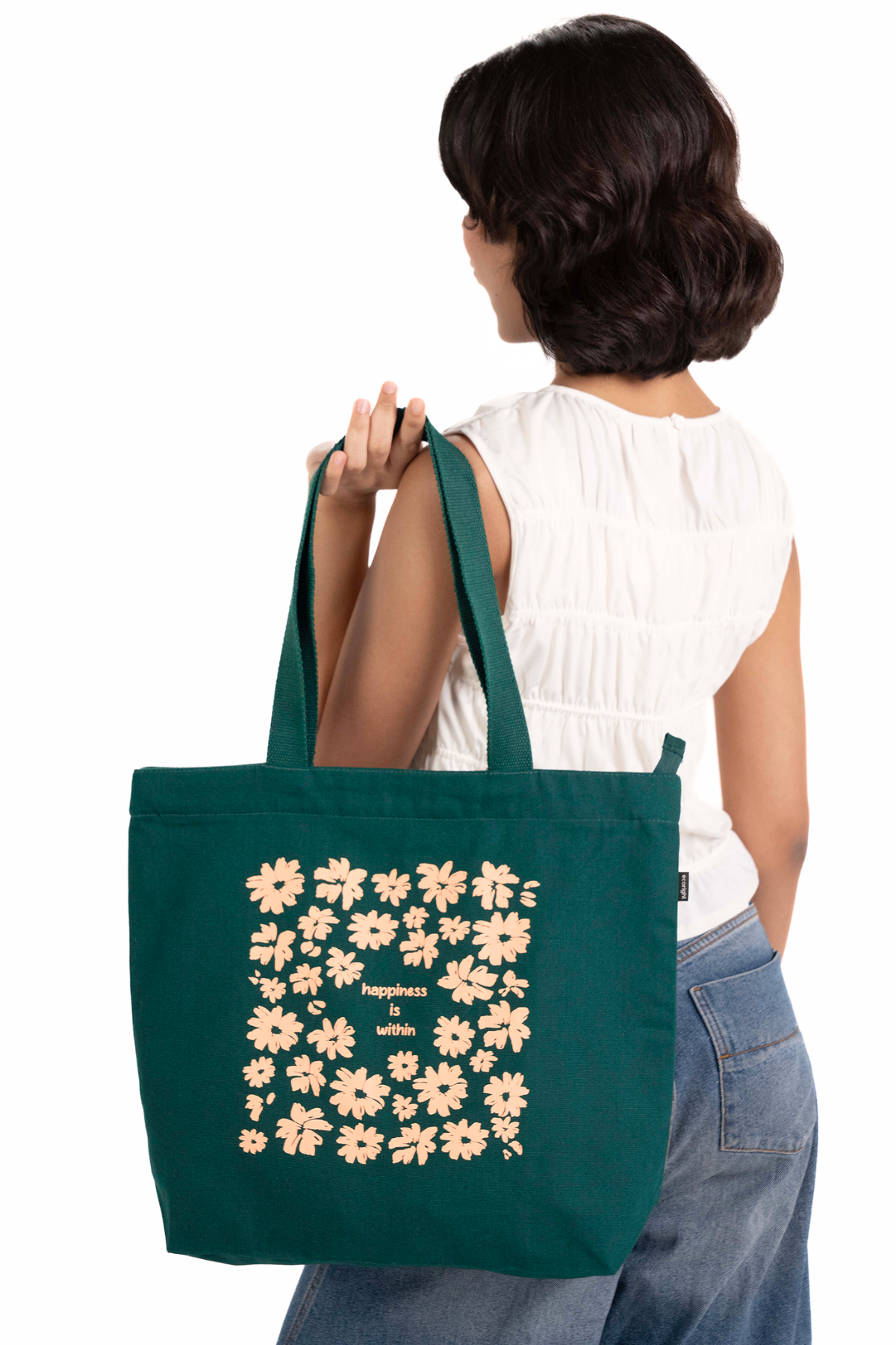 Perfectly Peachy Large Zipper Tote Bag