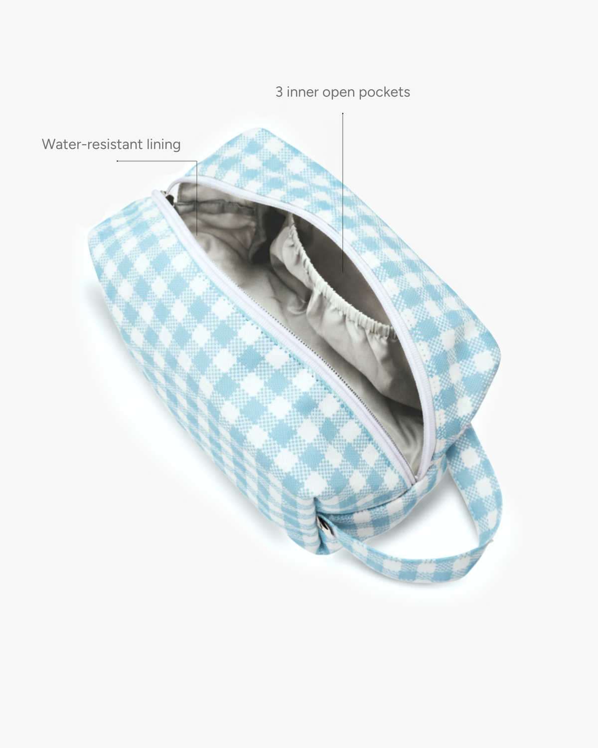 Gingham (Blue) Travel Pouch