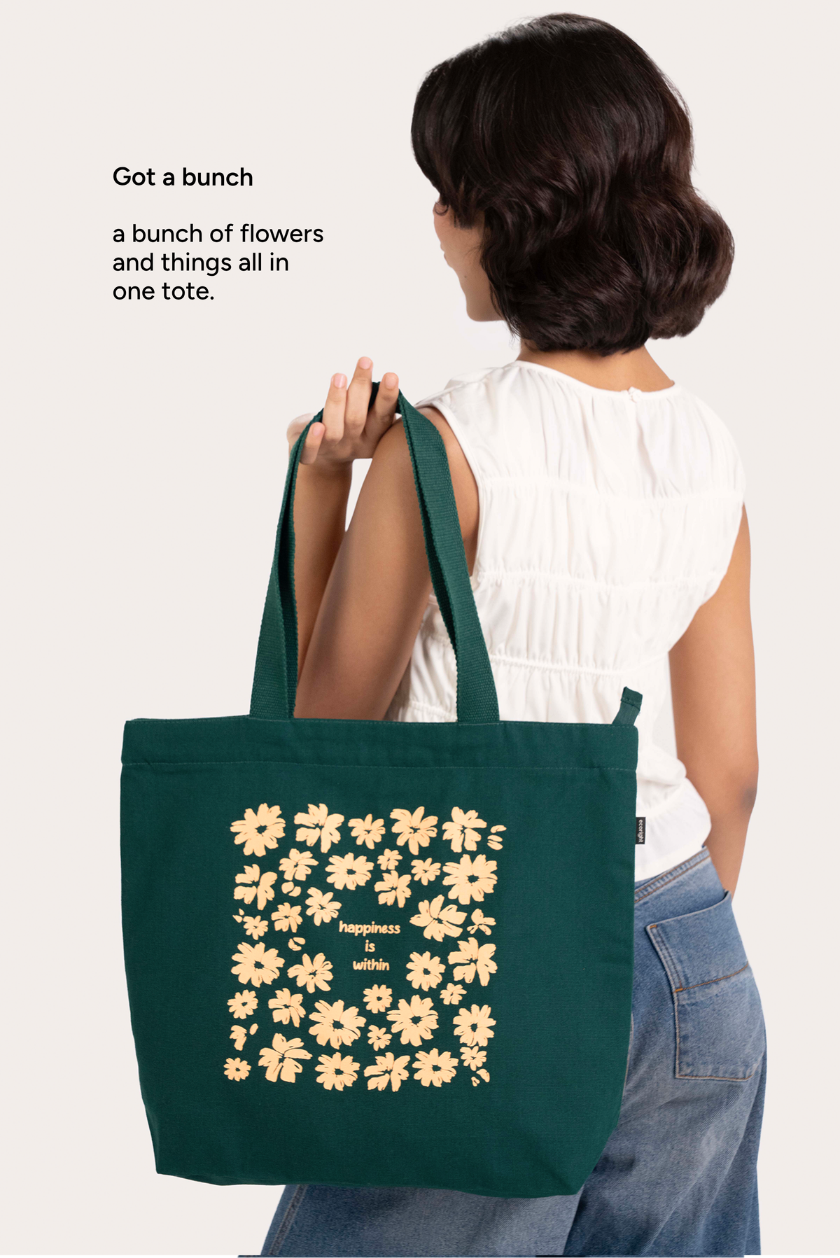 Perfectly Peachy Large Zipper Tote Bag