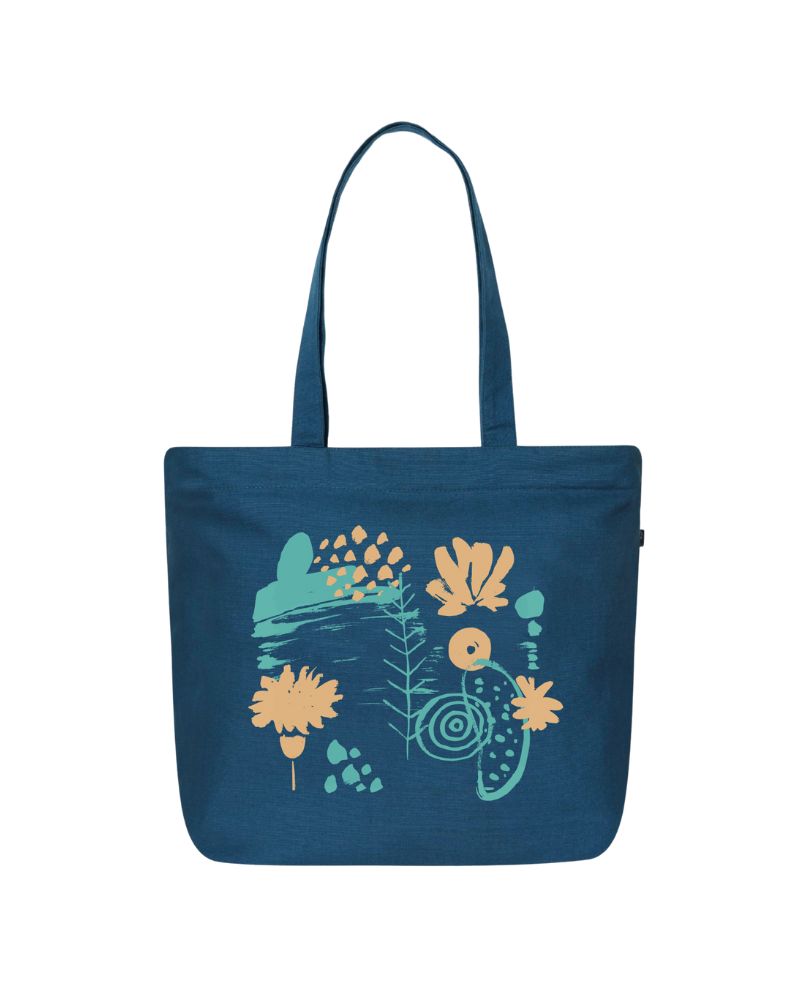 Large Zipper Tote Bag - Abstract Bloom