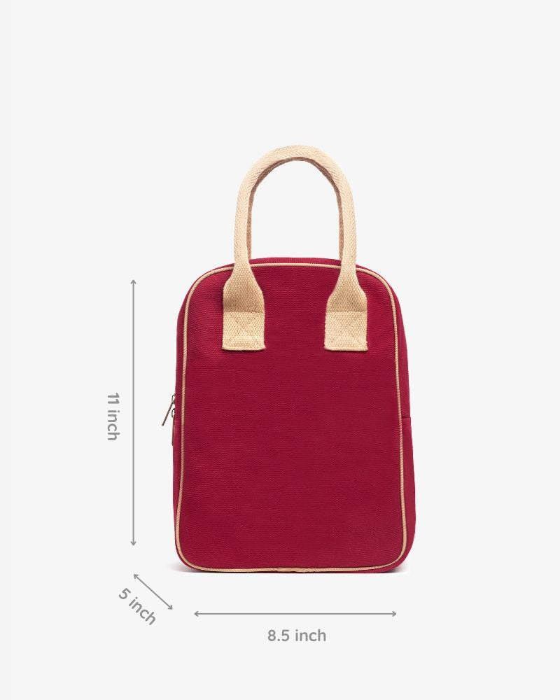 Lunch Bag - Maroon &amp; Beige: Eco-Friendly and Sustainable Lunch Bag by ecoright
