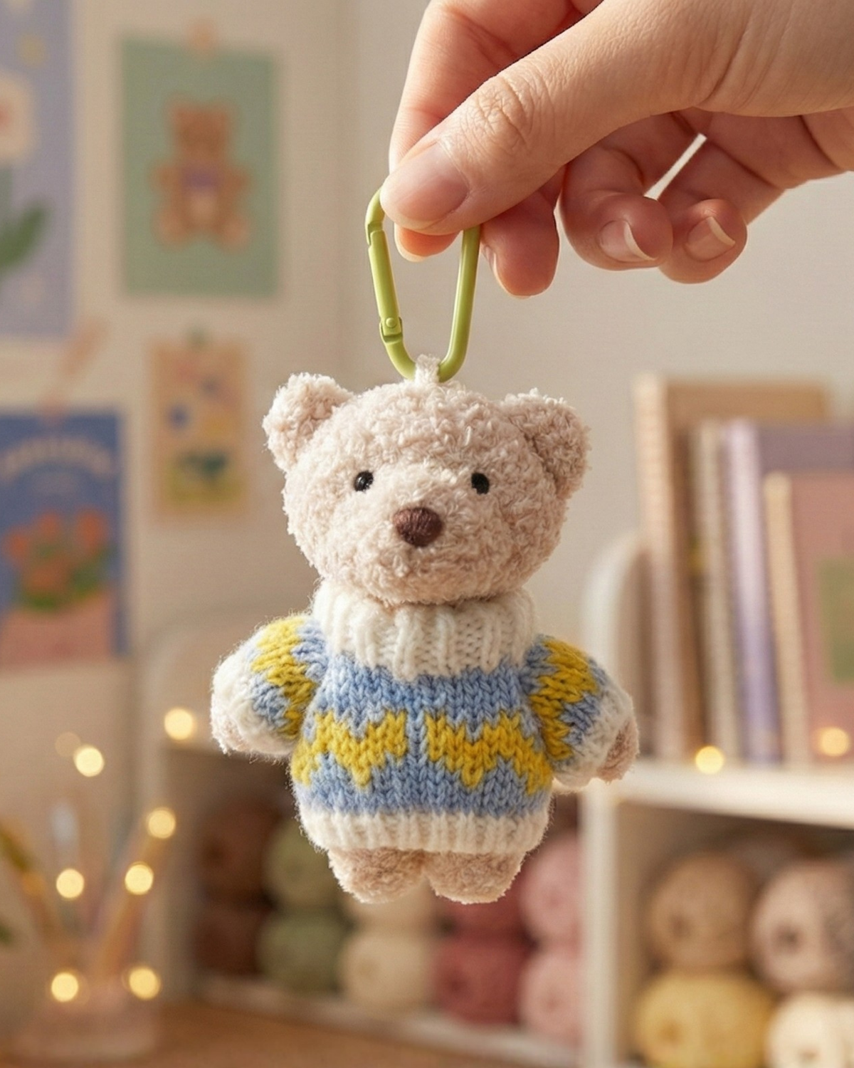 pixel crochet handmade bag charm