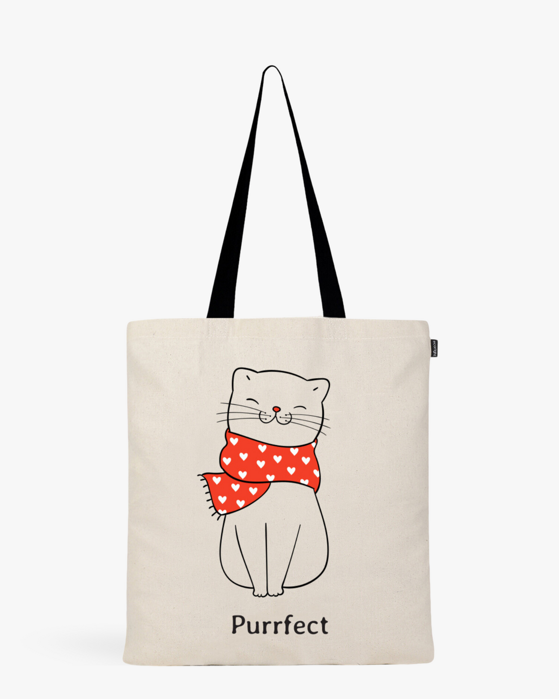 Cotton Tote Bag (Pack of 10) - Purrfect Cat (Natural)