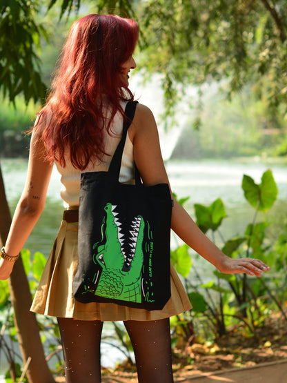 Zipper Tote Bag - Hungry Crocs