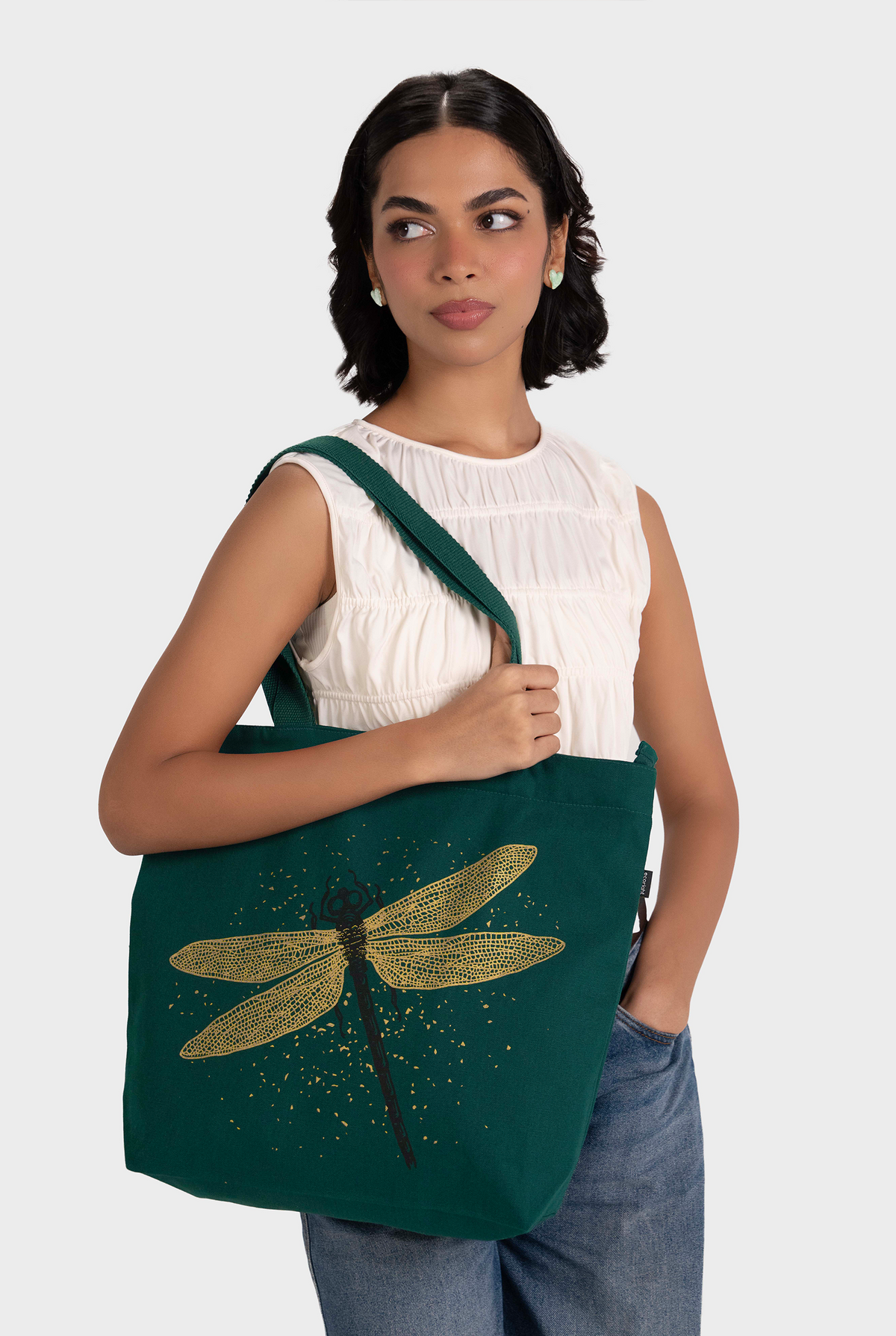 Spectacular DragonFly Large Zipper Tote Bag