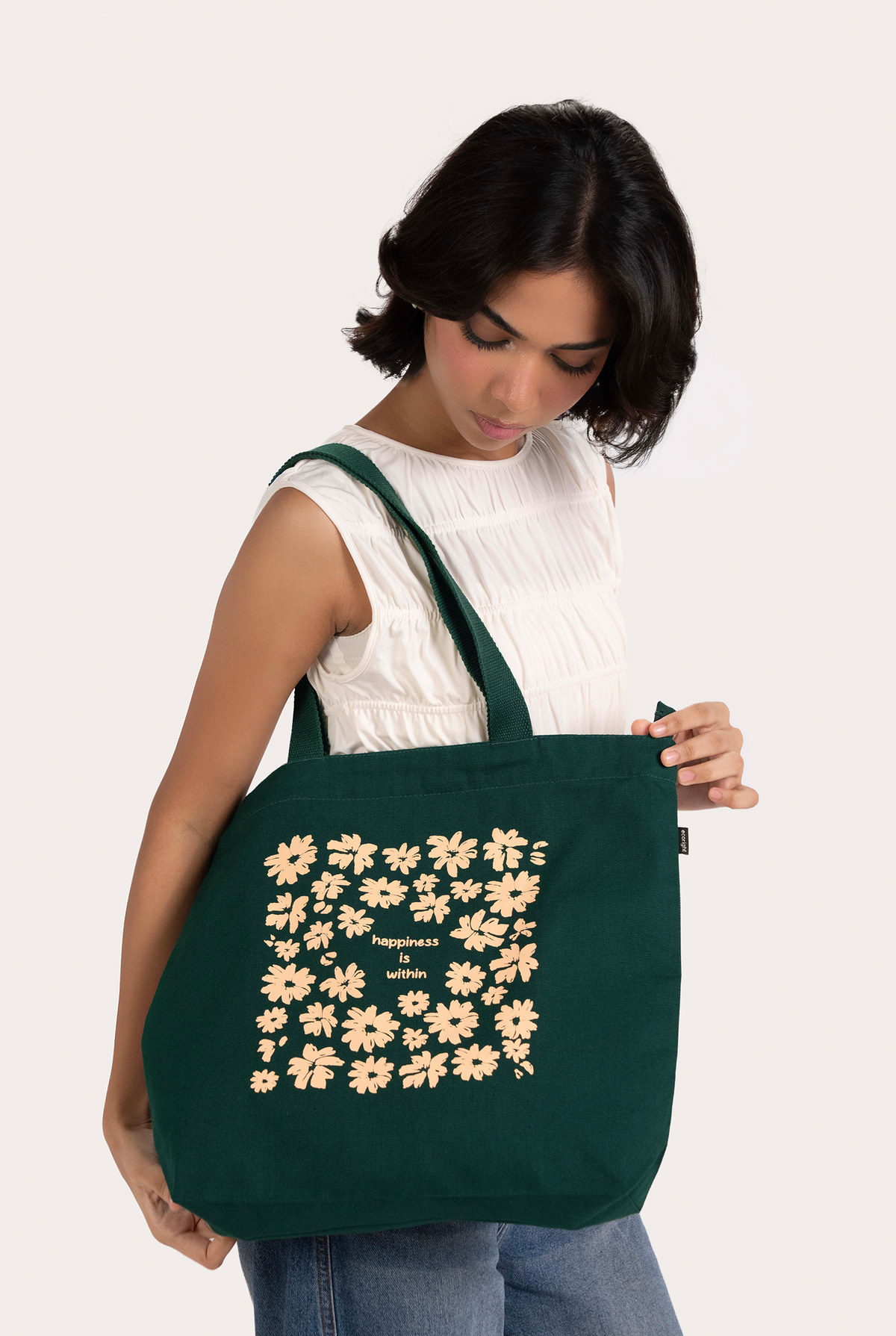 Perfectly Peachy Large Zipper Tote Bag