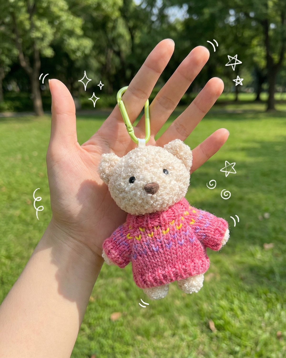 pixel crochet handmade bag charm