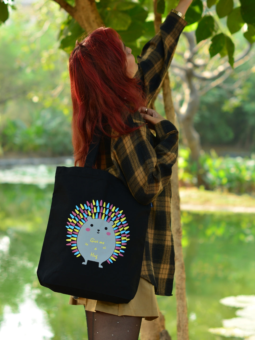 Zipper Tote Bag - Porcupine Hug