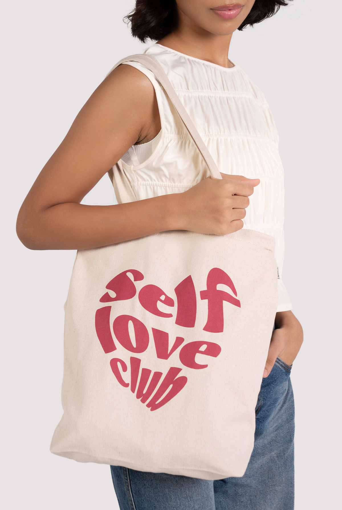 Self Love Zipper Tote Bag