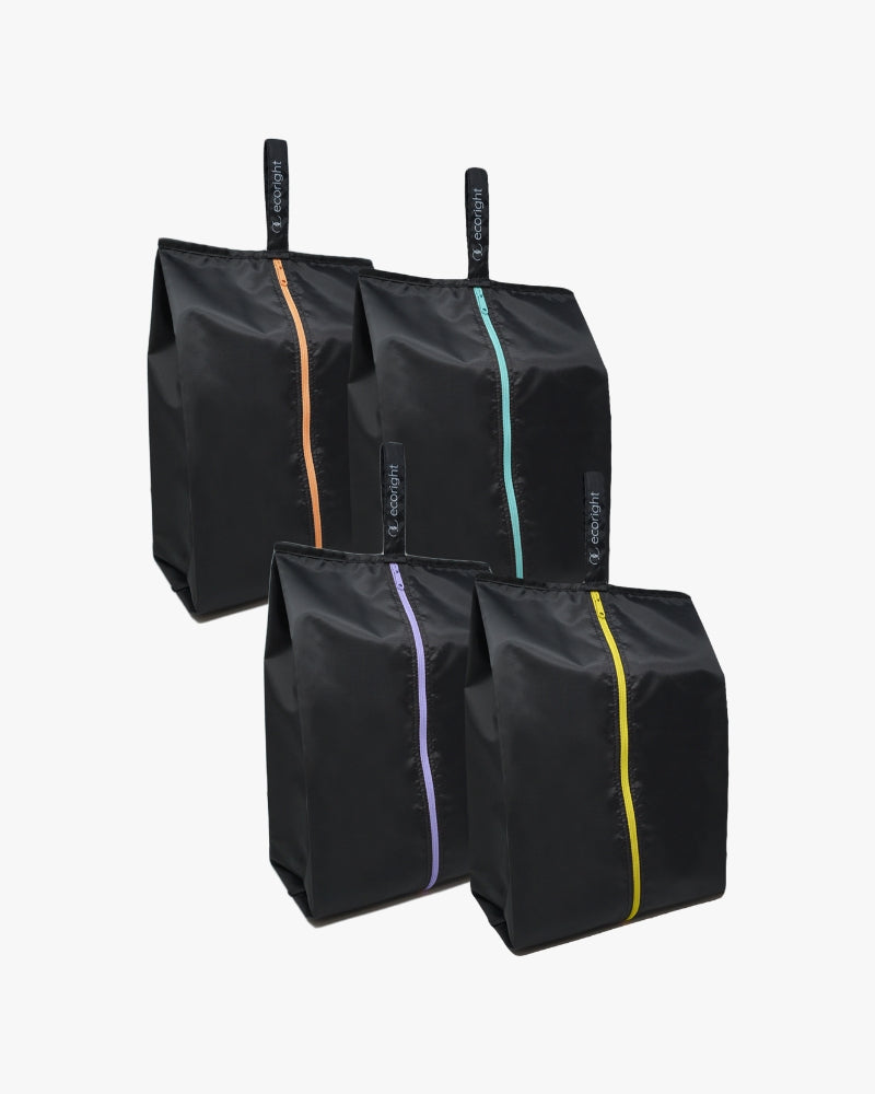 Shoe Bags (set of 4): Eco-Friendly and Sustainable Shoe Bags by ecoright, shoe bags for sneakers and kicks, shoe bags storage, pack of 2 black shoe bags, shoe cover, travel shoe bag, footwear