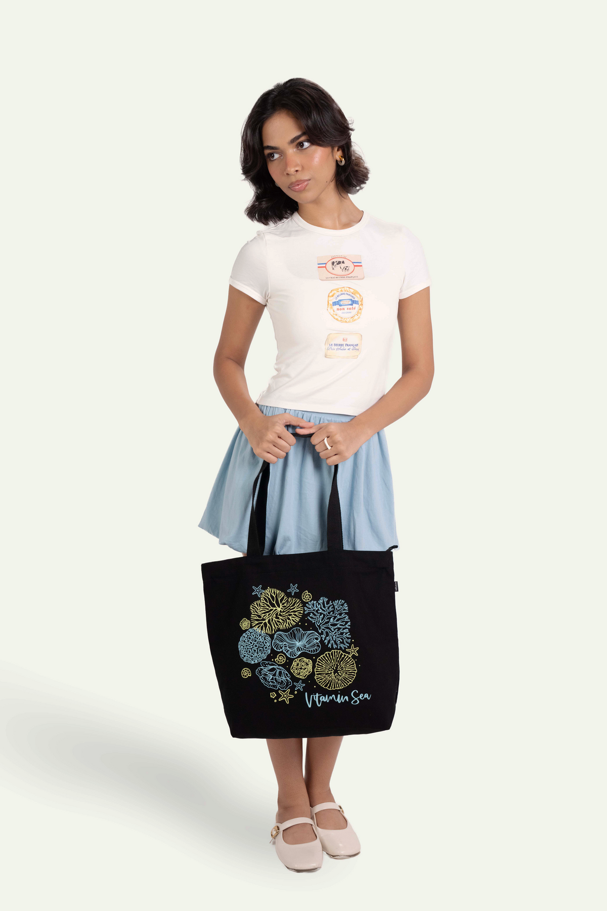 Vitamin Sea Large Zipper Tote Bag