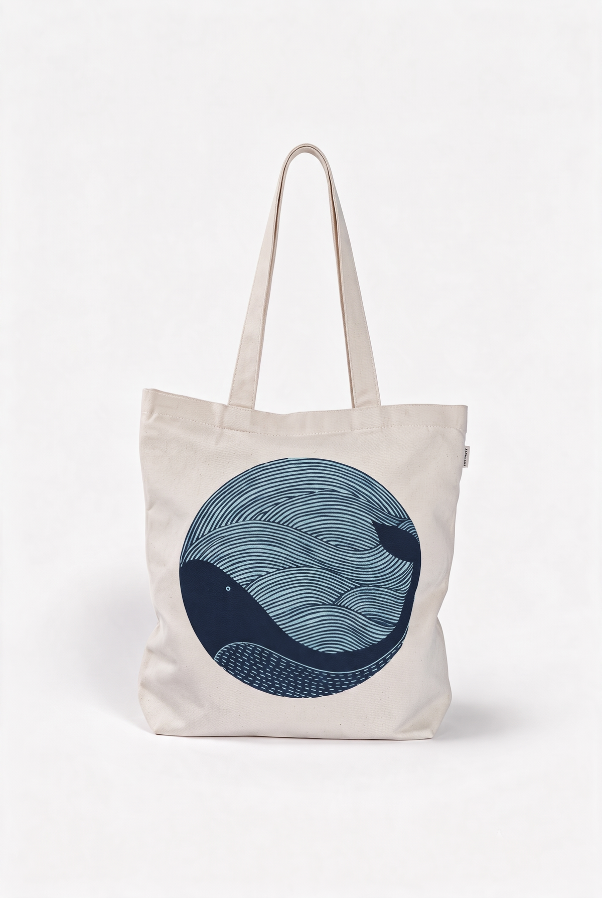 Whale Doodle Zipper Tote Bag