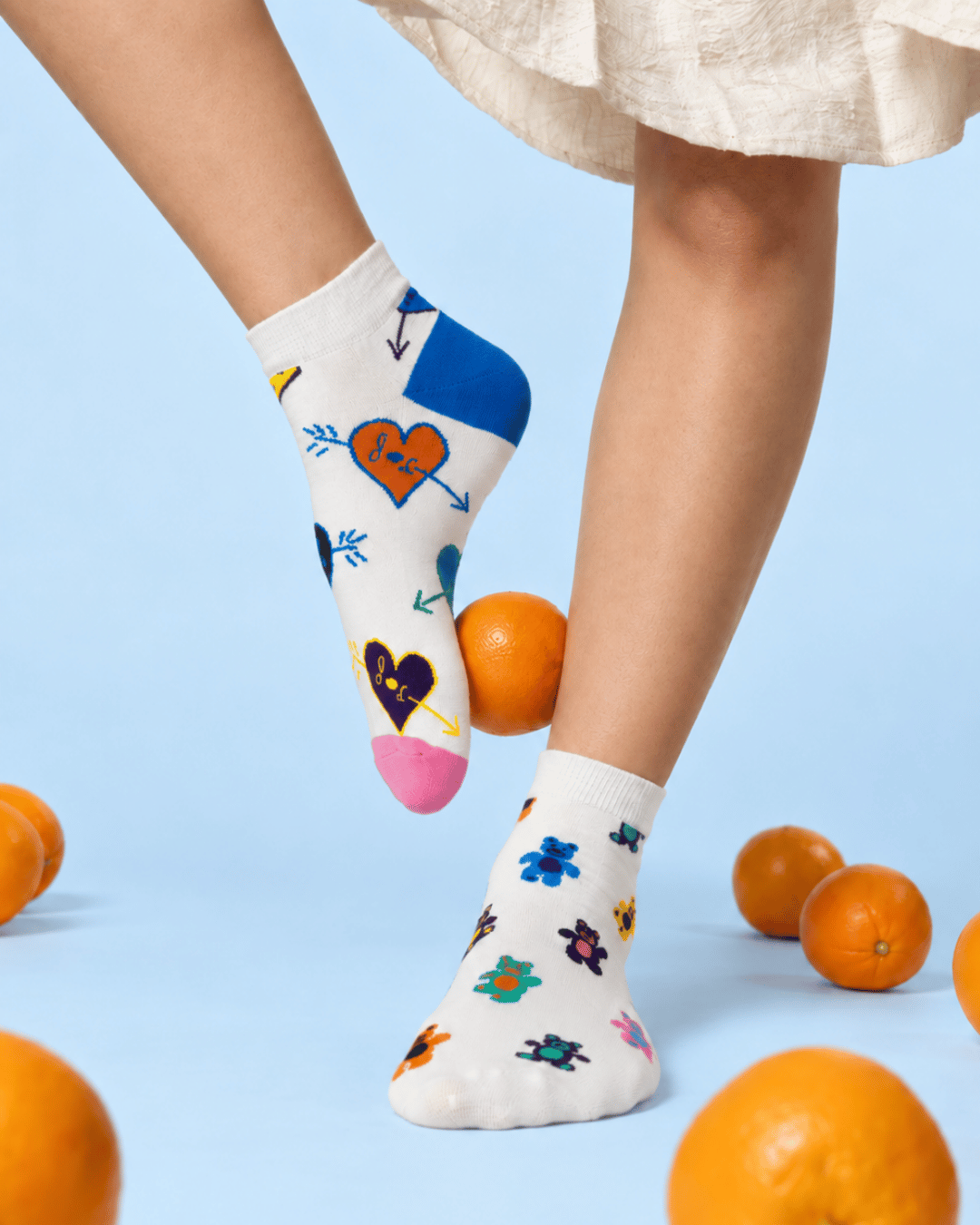 Riot Hearts ( Pack of 2 ) Ankle Socks