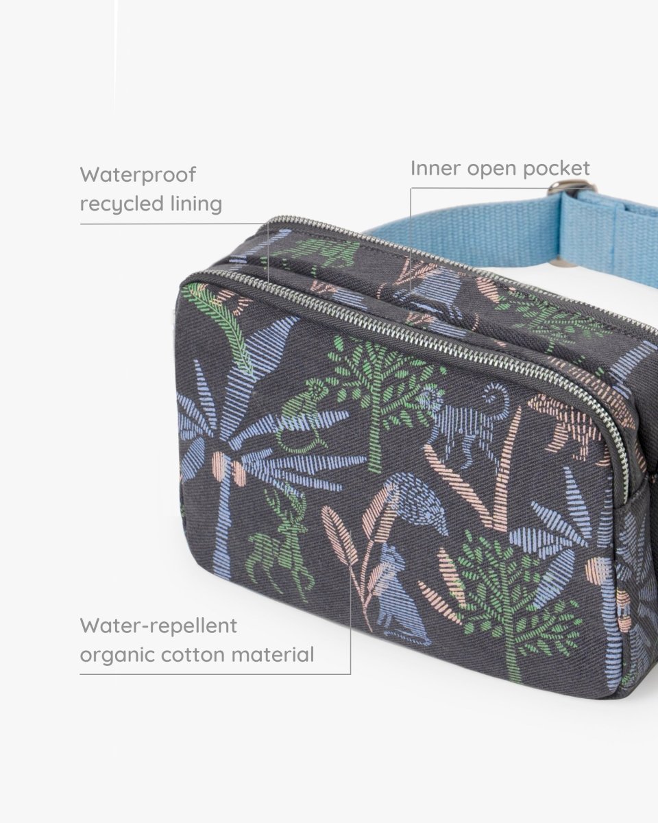 urban jungle printed box sling crossbody bag