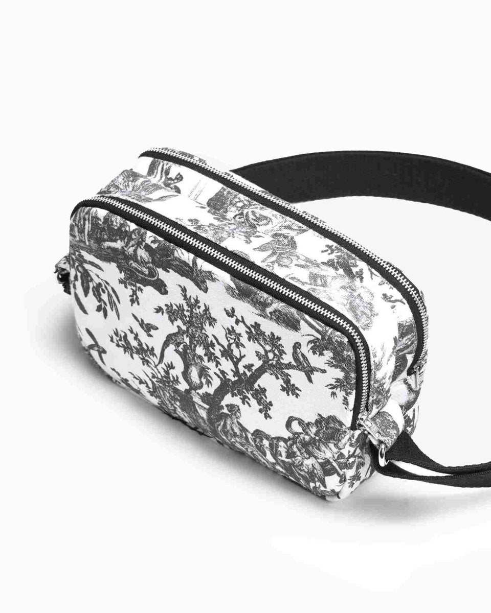 riverine abstract print box sling bag