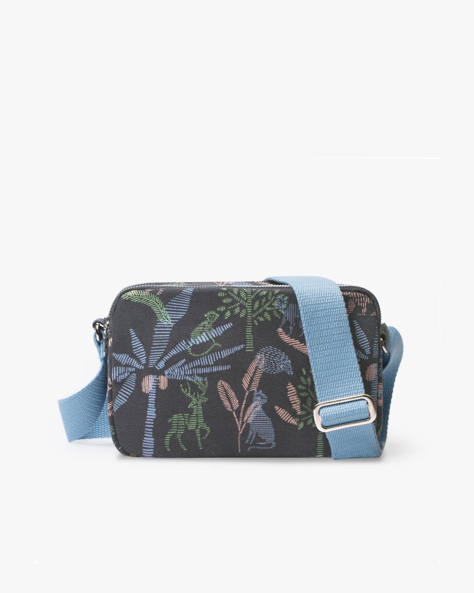 urban jungle printed box sling crossbody bag