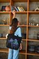 Night Garden Large Zipper Tote Bag