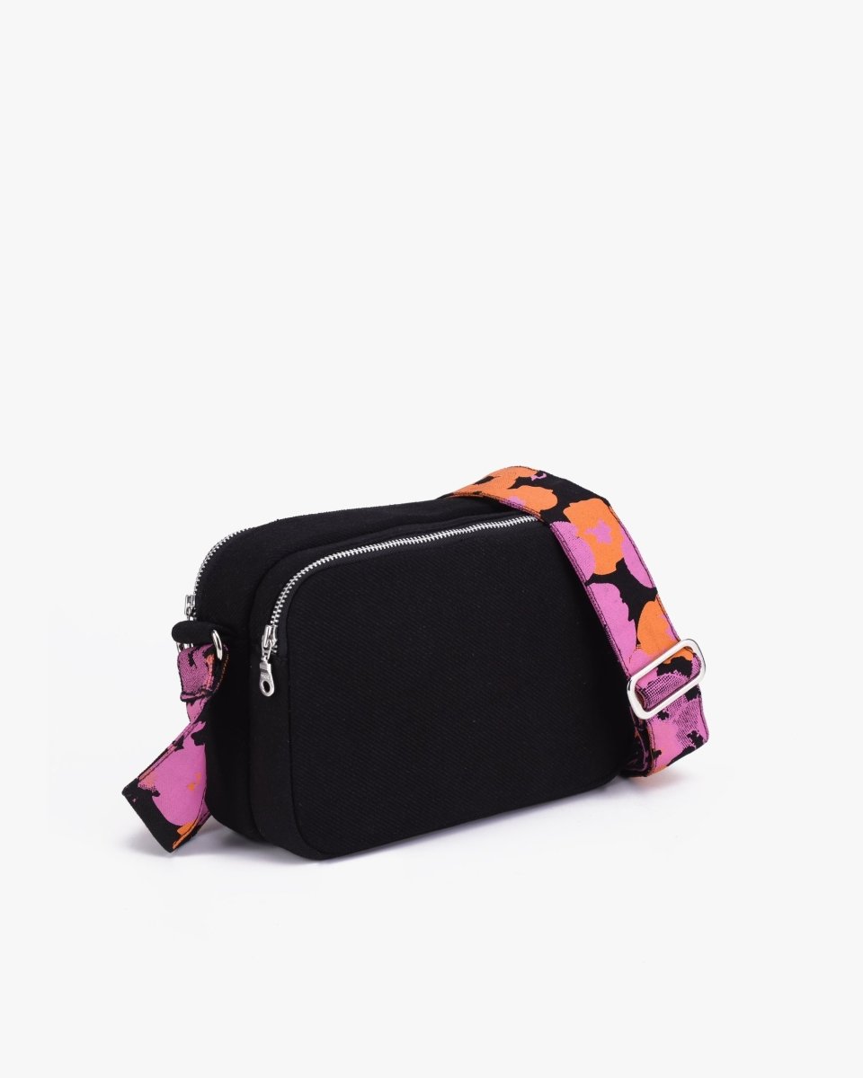 night bloom floral print box sling bag