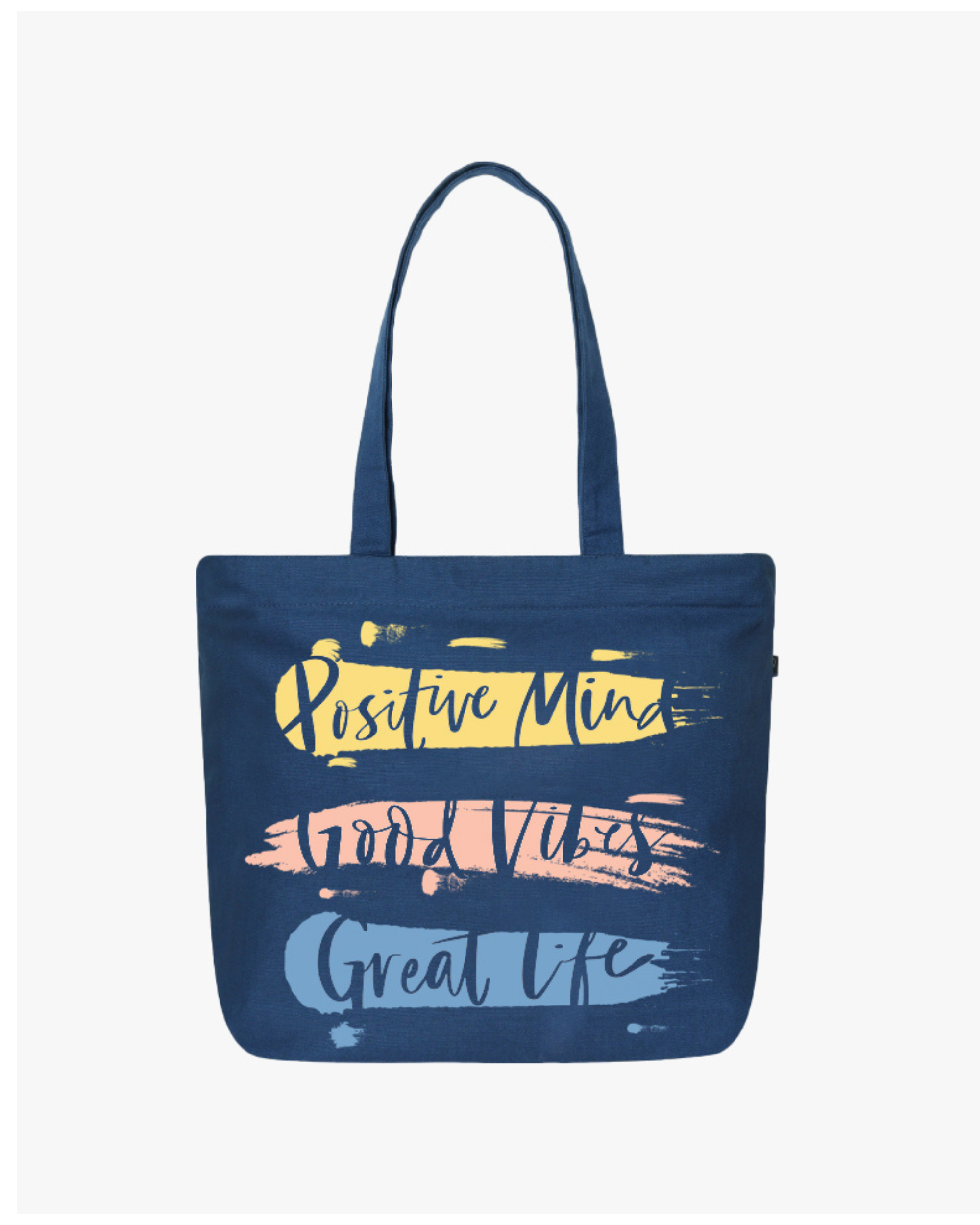 Large Zipper Tote Bag - Good Vibes