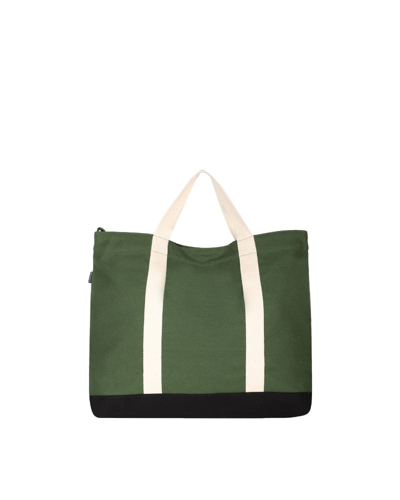 Canvas Tote bags online : Green Blue and White Color Tote Bag